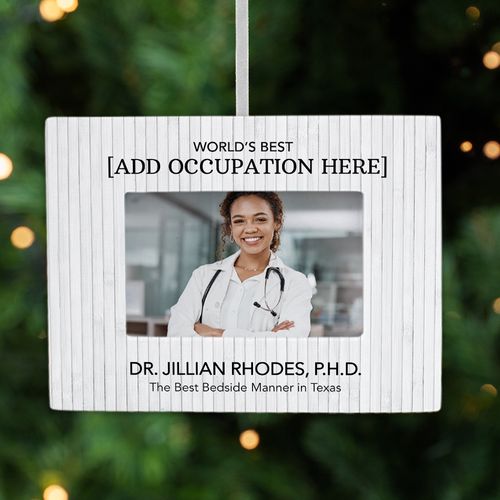 Personalized World's Best Employee Picture Frame Christmas Ornament