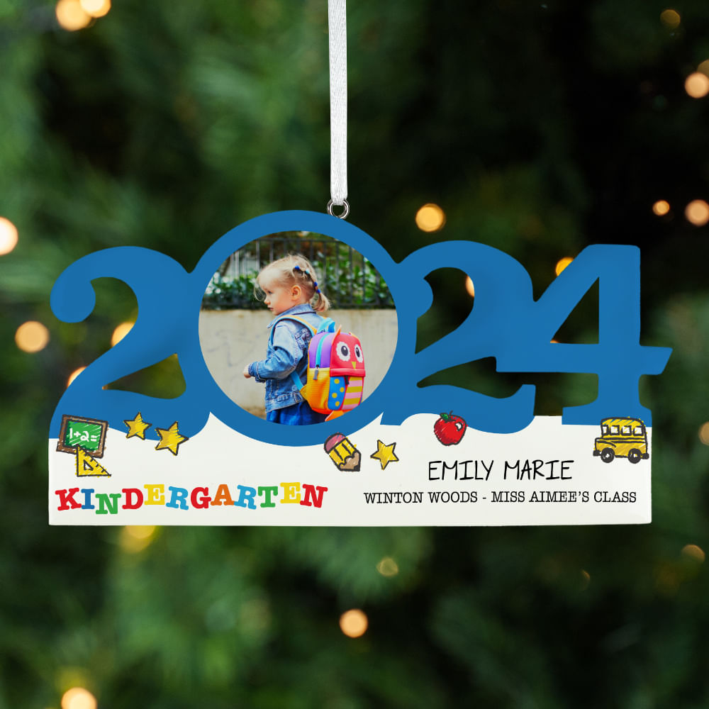 Personalized Dated Kindergarten Christmas Ornament