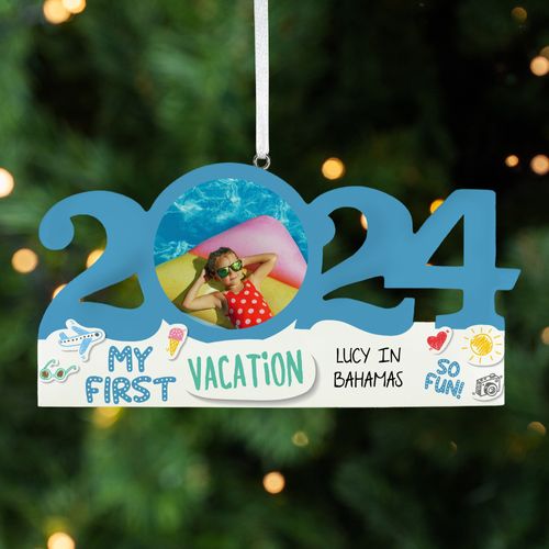 Personalized Dated First Vacation Christmas Ornament