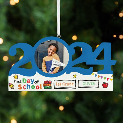 Personalized Dated First Day of School Christmas Ornament