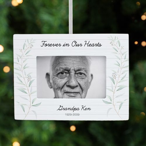 Personalized Forever in Our Hearts Picture Frame Christmas Ornament