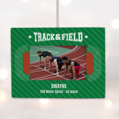 Personalized Track & Field Picture Frame Photo Ornament