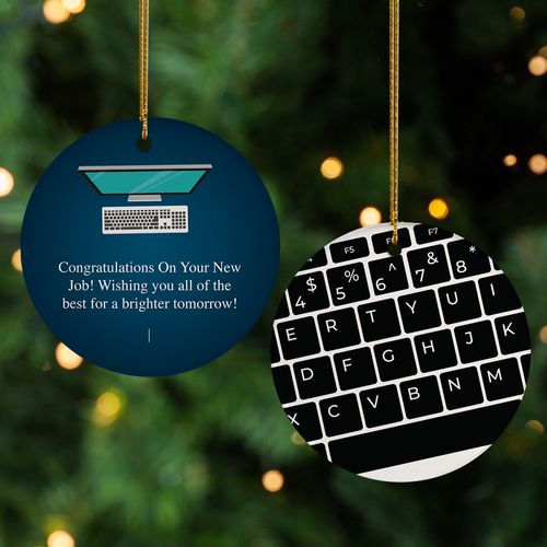 Personalized Computer & Keyboard Christmas Ornament