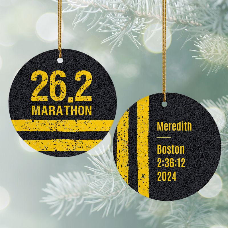 Personalized Marathon Christmas Ornament Personalized Christmas