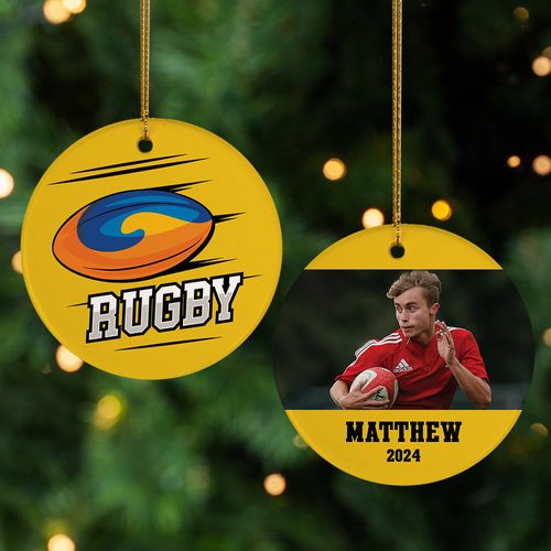 Personalized Rugby Christmas Ornament