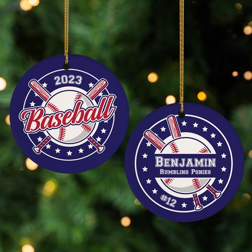 Personalized Baseball Christmas Ornament