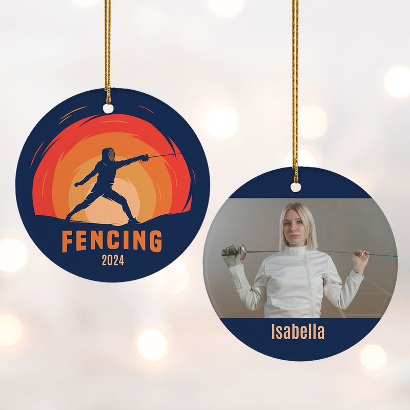 Personalized Fencing Christmas Ornament - Personalized Christmas