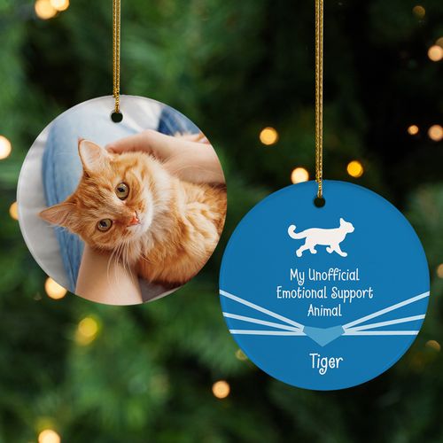 Personalized Cat Photo Christmas Ornament