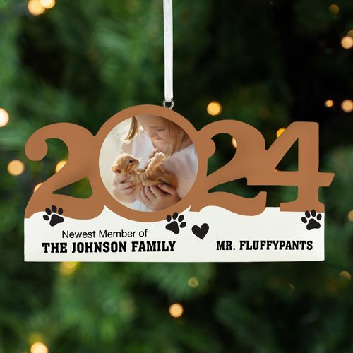 Personalized Dated New Cat Christmas Ornament