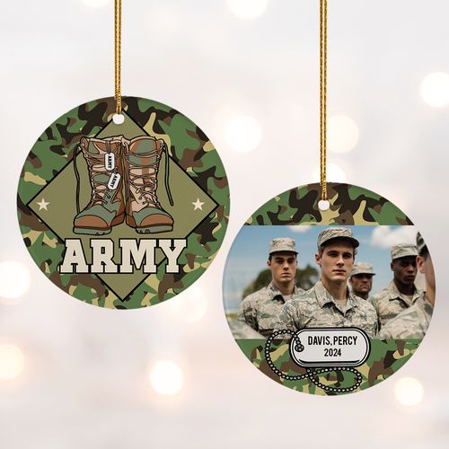 Personalized Army Christmas Ornament