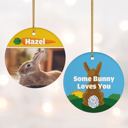 Personalized Bunny Rabbit Christmas Ornament