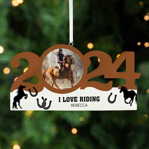 Personalized Dated Equestrian Christmas Ornament