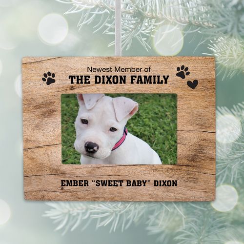 Personalized New Puppy Picture Frame Photo Ornament