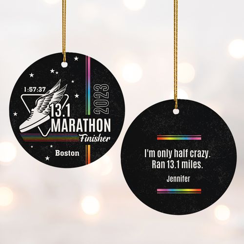 Personalized Half Marathon Christmas Ornament