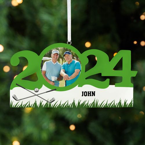 Personalized Dated Golf Christmas Ornament