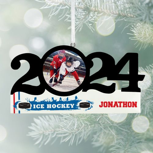 Personalized 2024 Dated Hockey Christmas Ornament