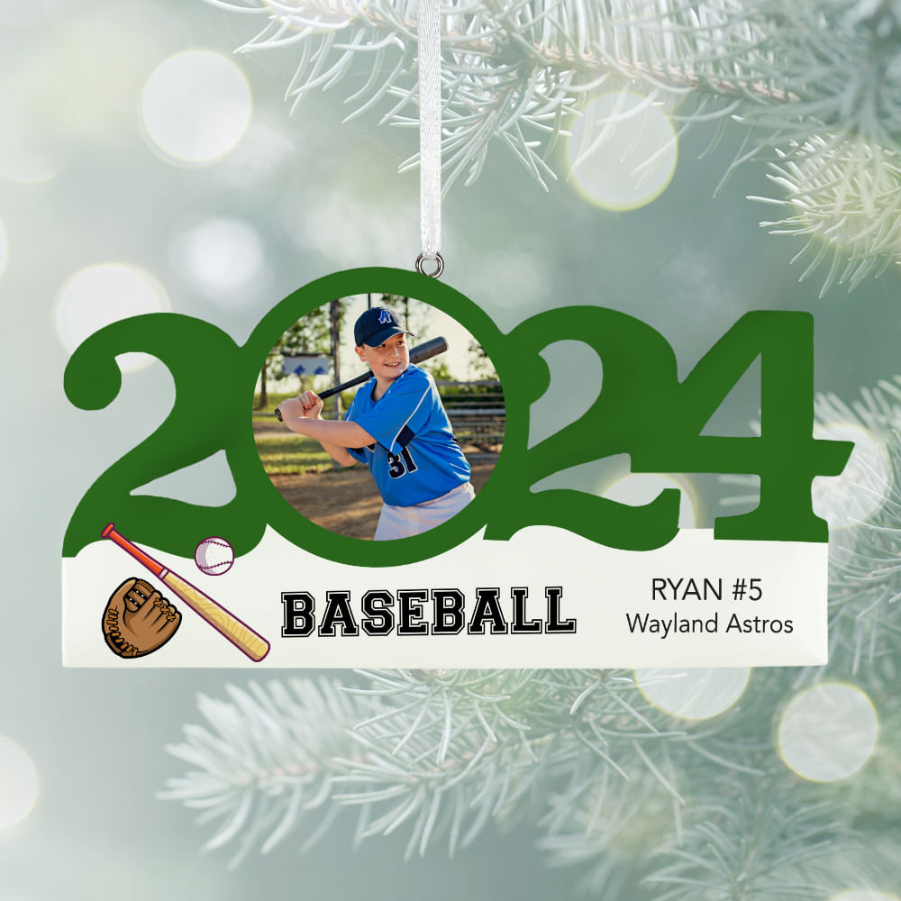 Personalized Dated Baseball Christmas Ornament - Personalized Christmas ...