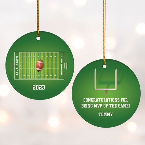 Personalized Football Field Christmas Ornament
