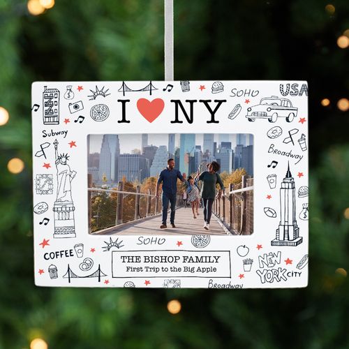 Personalized New York Picture Frame Photo Ornament