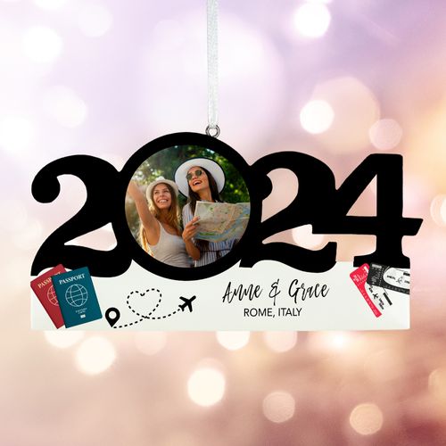 Personalized Dated Vacation Christmas Ornament