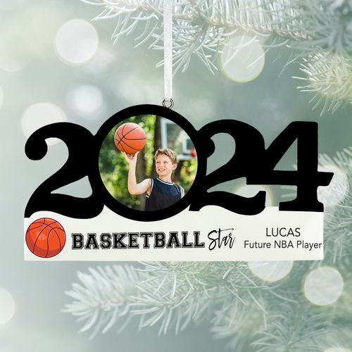 Personalized Dated Basketball Christmas Ornament