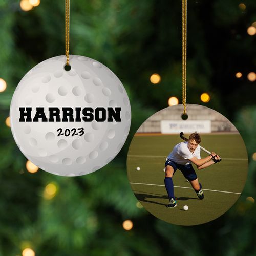 Personalized Field Hockey Christmas Ornament