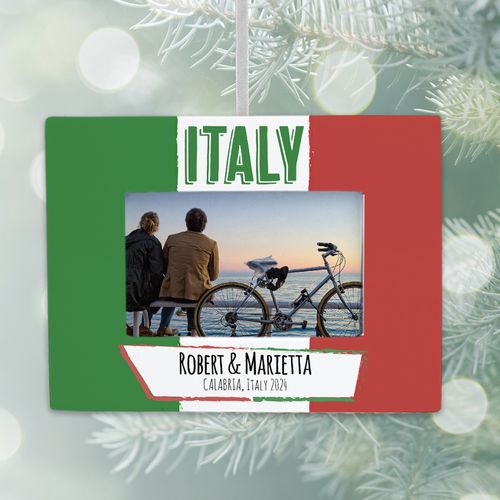 Personalized Italy Picture Frame Photo Ornament