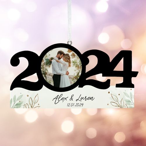 Personalized Dated Wedding Christmas Ornament