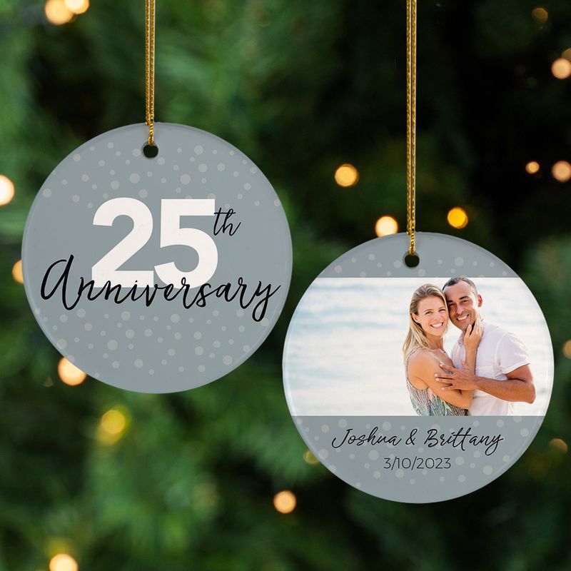 Silver anniversary deals christmas ornament