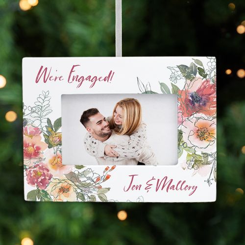 Personalized Engagement Picture Frame Christmas Ornament