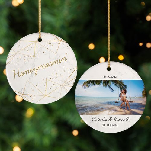 Personalized Honeymoon Christmas Ornament