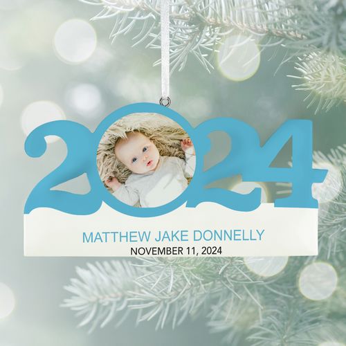 Personalized It's a Boy with Photo Christmas Ornament