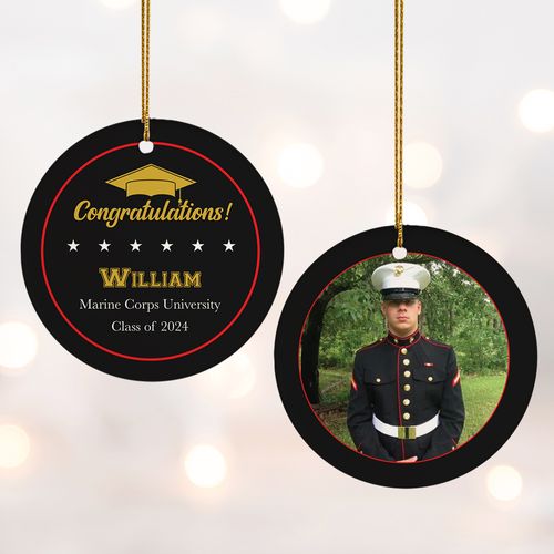 Personalized Military Graduation Christmas Ornament