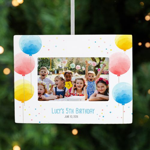 Personalized Kids Birthday Picture Frame Photo Ornament