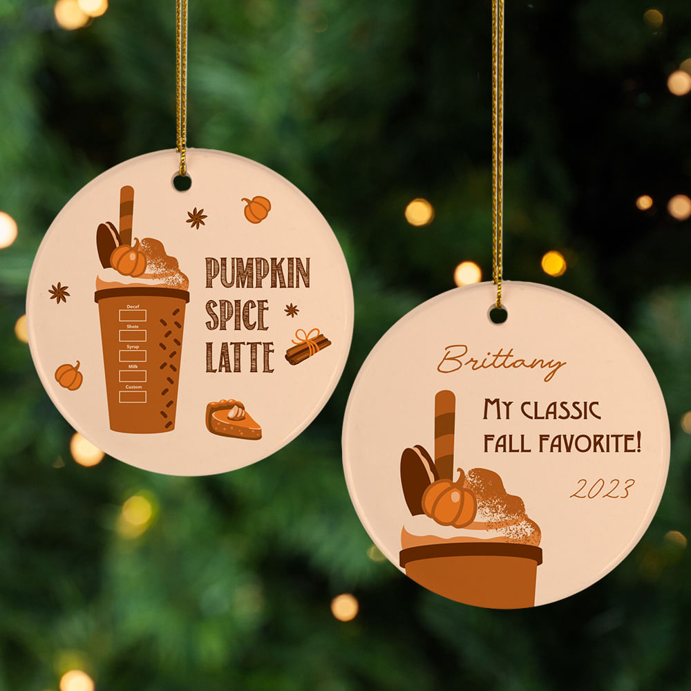 Personalized Pumpkin Spice Latte Christmas Ornament - Personalized ...