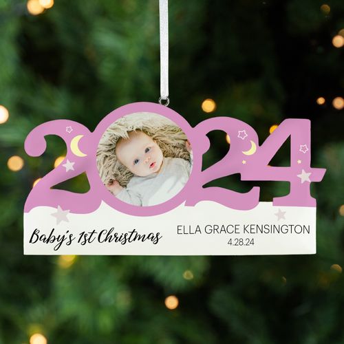 Personalized Dated First Christmas Girl Christmas Ornament