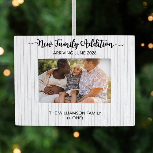 Personalized New Family Addition Picture Frame Photo Ornament