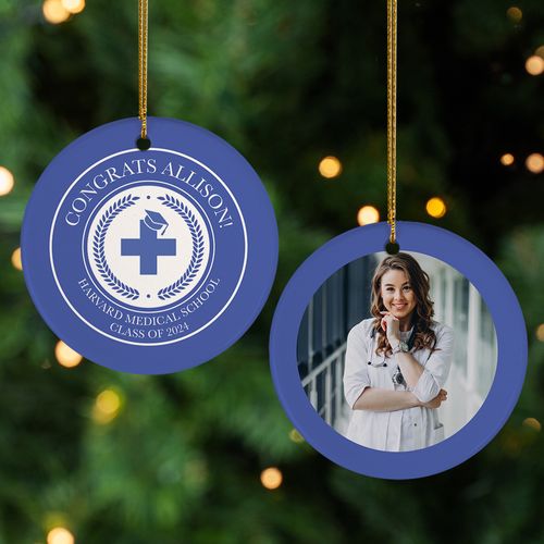 Personalized Medical School Christmas Ornament