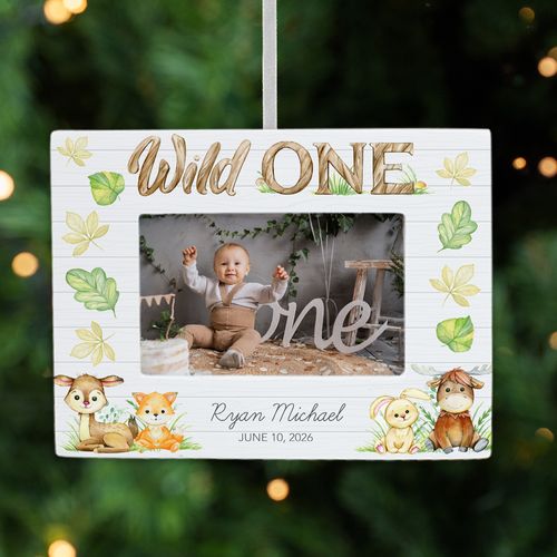 Personalized First Birthday Picture Frame Christmas Ornament