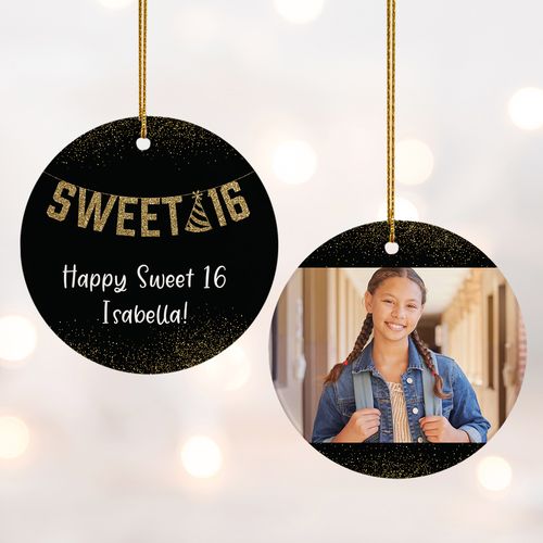 Personalized Sweet 16 Christmas Ornament