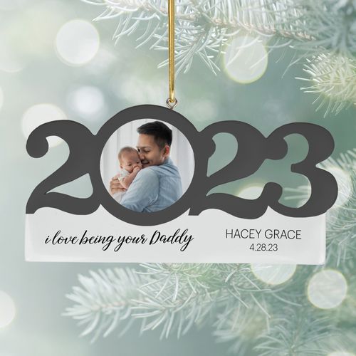 Personalized 2023 Dated New Dad Christmas Ornament