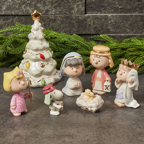 Lenox Peanuts Christmas Pageant Figurine 7 Piece Set
