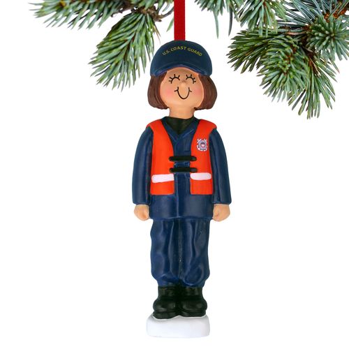 Personalized Armed Forces Coast Guard Female Christmas Ornament