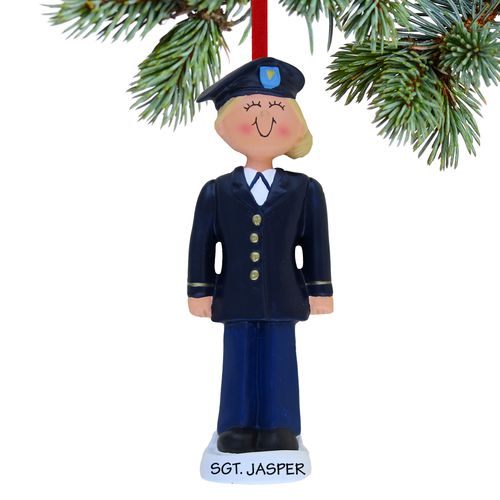 Personalized Armed Forces Army Female Christmas Ornament