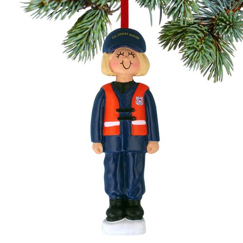 Personalized Armed Forces Coast Guard Female Christmas Ornament
