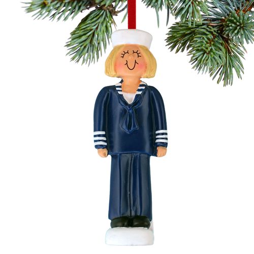 Personalized Armed Forces Navy Female Christmas Ornament