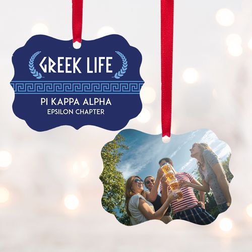 Personalized Greek Life Photo Christmas Ornament