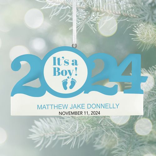 Personalized It's a Boy Christmas Ornament