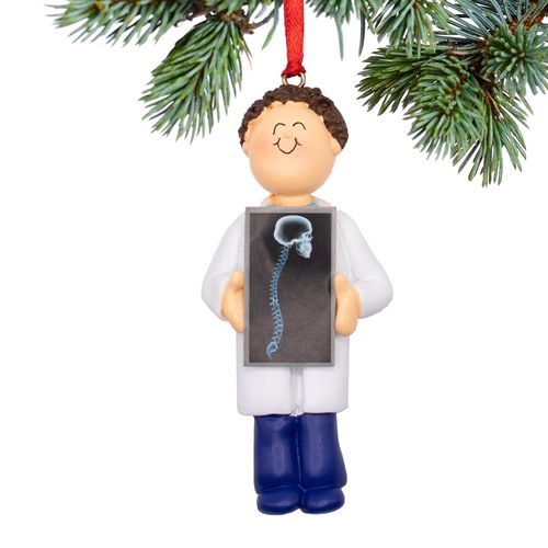 Personalized Chiropractor or X-ray Tech Male Christmas Ornament