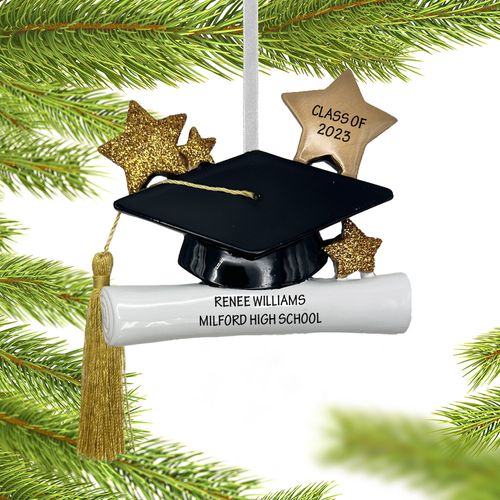 Personalized Highschool Graduate Hat And Tassel Christmas Ornament